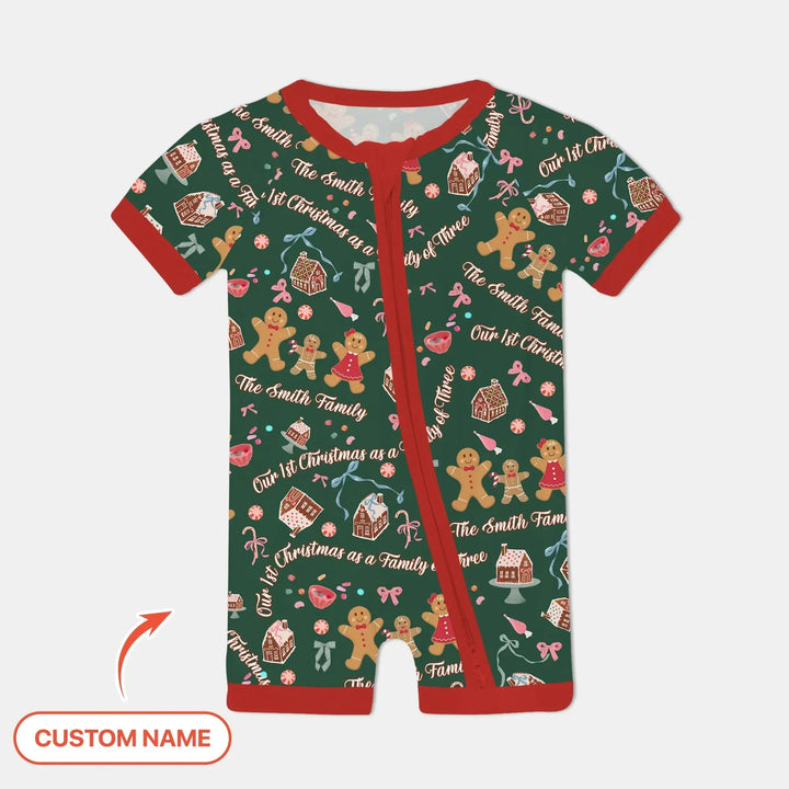 Custom Name Family Gingerbread Shorty Zippy , Custom Name Family Gingerbread Shorty Zippy - 0-3M
