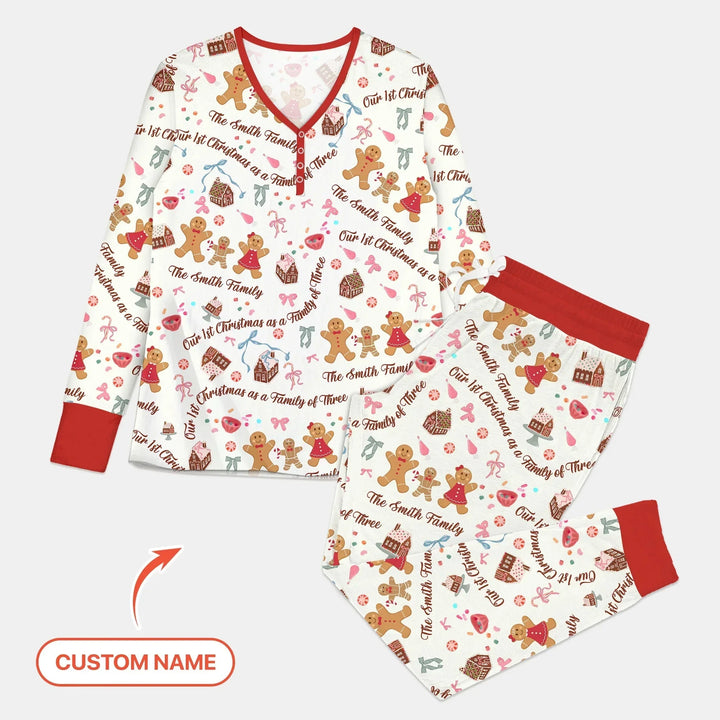 Custom Name Family Gingerbread Women Pajama Set , Custom Name Family Gingerbread Women Pajama Set - Only Pants / S
