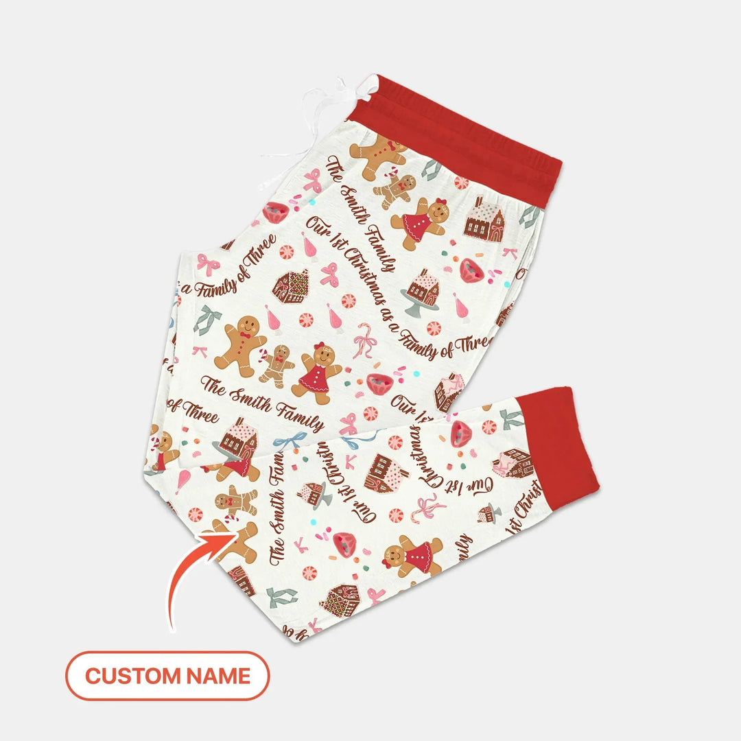 Custom Name Family Gingerbread Women Pajama Set , Custom Name Family Gingerbread Women Pajama Set - Combo Shirt & Pants / S
