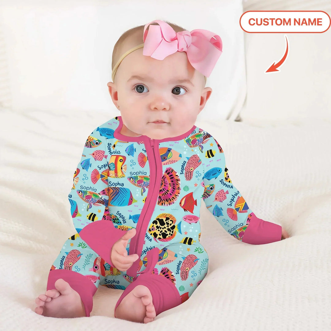 Custom Name Fish Dream Convertible Zippy , Custom Name Fish Dream Convertible Zippy - 0-3M