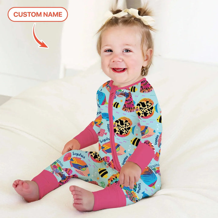 Custom Name Fish Dream Convertible Zippy , Custom Name Fish Dream Convertible Zippy - 0-3M