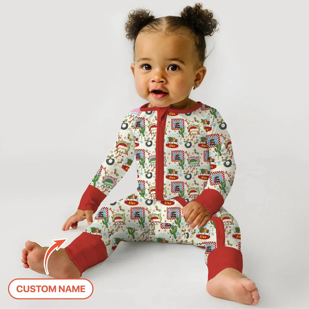 Custom Name Funny Christmas Cars Convertible Zippy , Custom Name Funny Christmas Cars Convertible Zippy - 0-3M