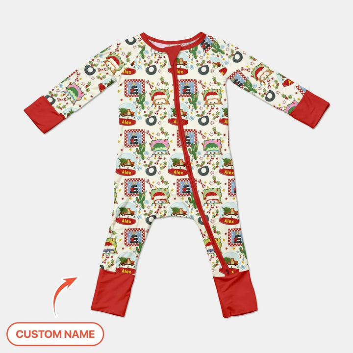 Custom Name Funny Christmas Cars Convertible Zippy , Custom Name Funny Christmas Cars Convertible Zippy - 0-3M