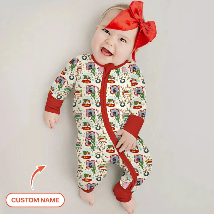 Custom Name Funny Christmas Cars Convertible Zippy , Custom Name Funny Christmas Cars Convertible Zippy - 0-3M