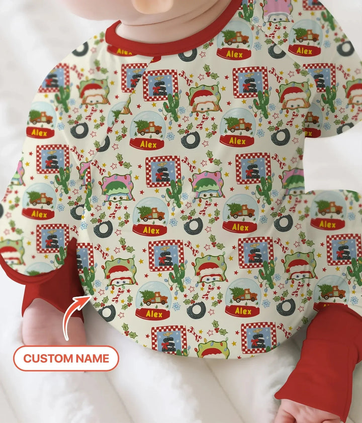 Custom Name Funny Christmas Cars Convertible Zippy , Custom Name Funny Christmas Cars Convertible Zippy - 0-3M