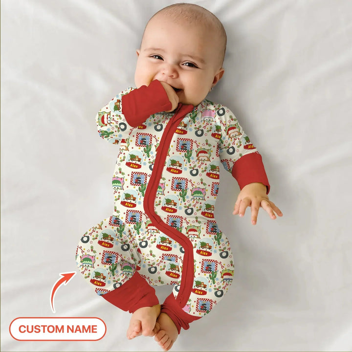 Custom Name Funny Christmas Cars Convertible Zippy , Custom Name Funny Christmas Cars Convertible Zippy - 0-3M