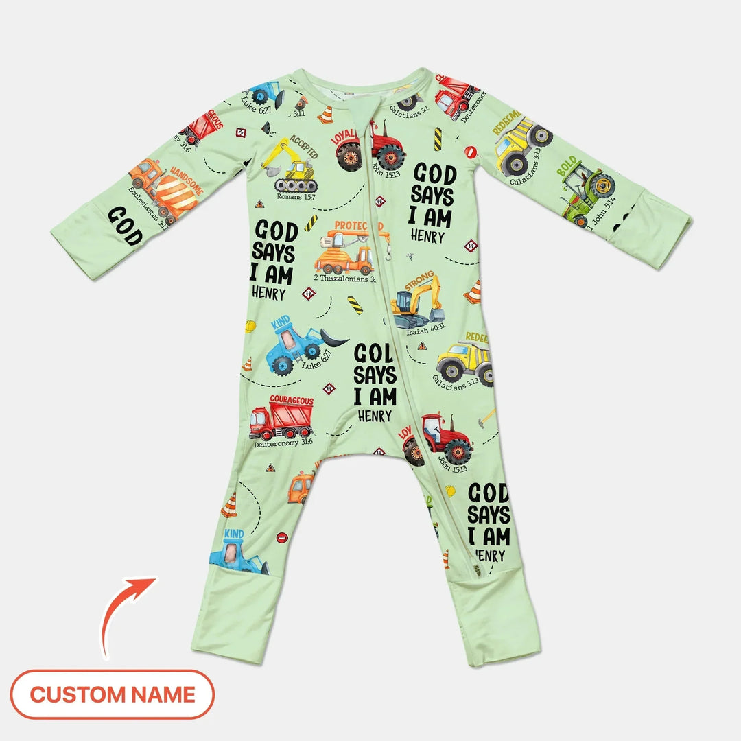 Custom Name God Says I Am Boy Convertible Zippy , Custom Name God Says I Am Boy Convertible Zippy - 2T