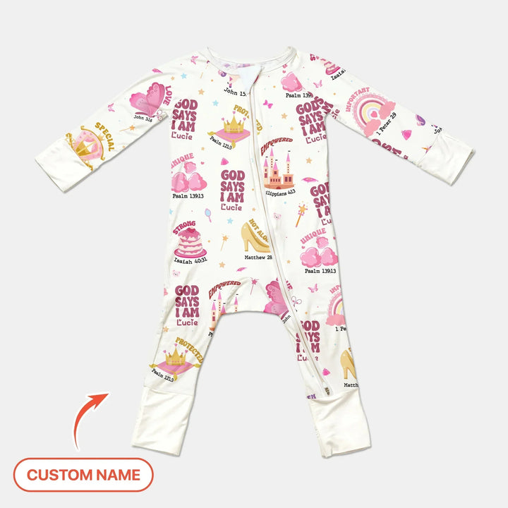 Custom Name God Says I Am Girl Custom Name Convertible Zippy , Custom Name God Says I Am Girl Custom Name Convertible Zippy - 0-3M