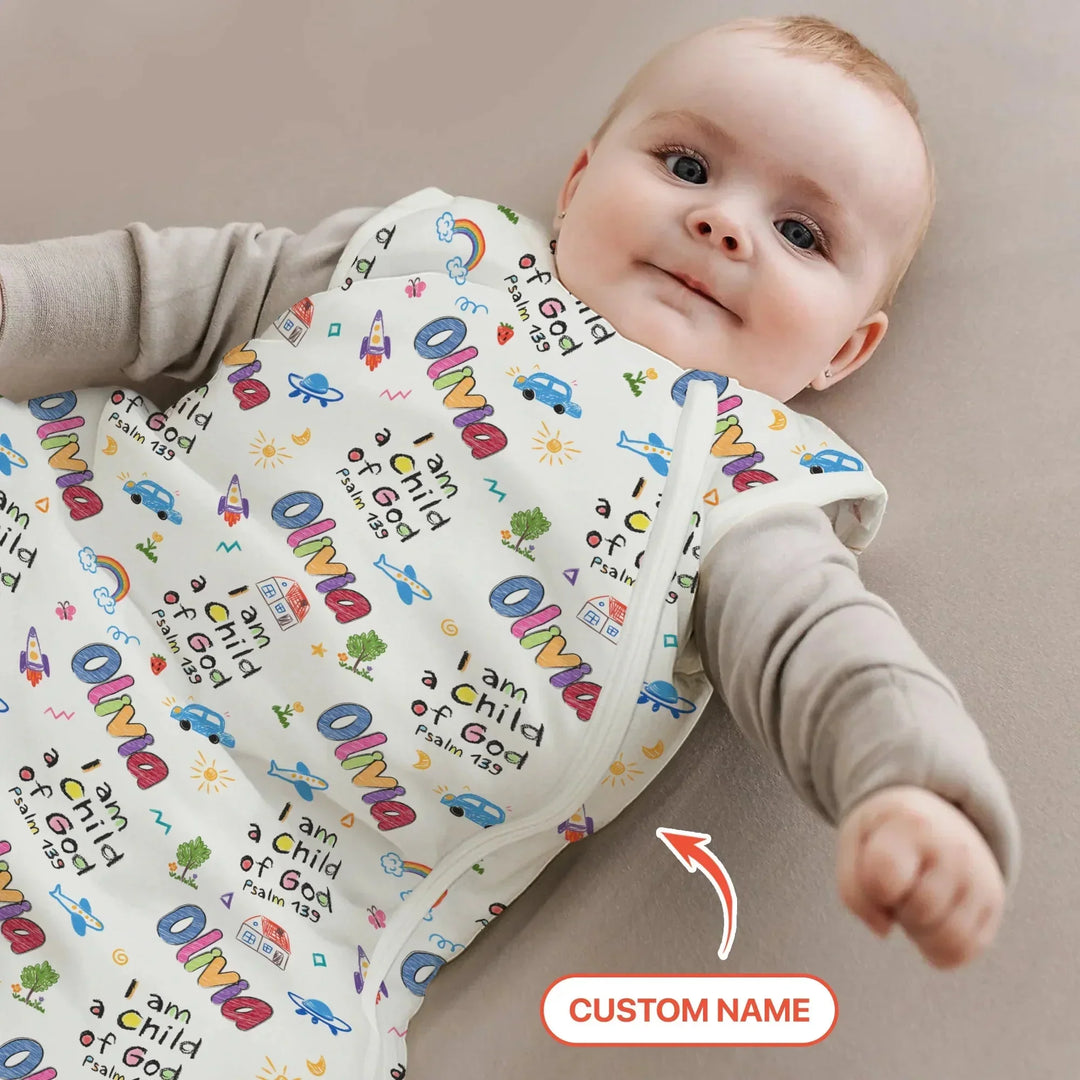 Custom Name "I am a Child of God" - Sleep Bag , Custom Name "I am a Child of God" - Sleep Bag - XS / 0.5 TOG