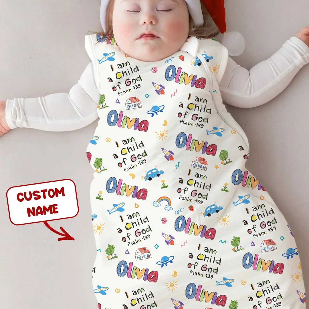 Custom Name "I am a Child of God" - Sleep Bag , Custom Name "I am a Child of God" - Sleep Bag - XS / 0.5 TOG