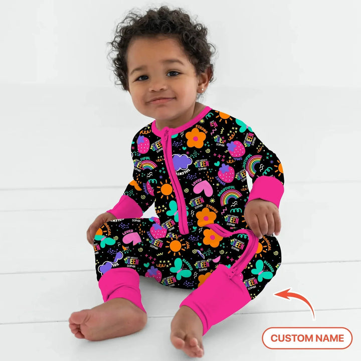 Custom Name Little Melanin Queen Convertible Zippy , Custom Name Little Melanin Queen Convertible Zippy - 0-3M