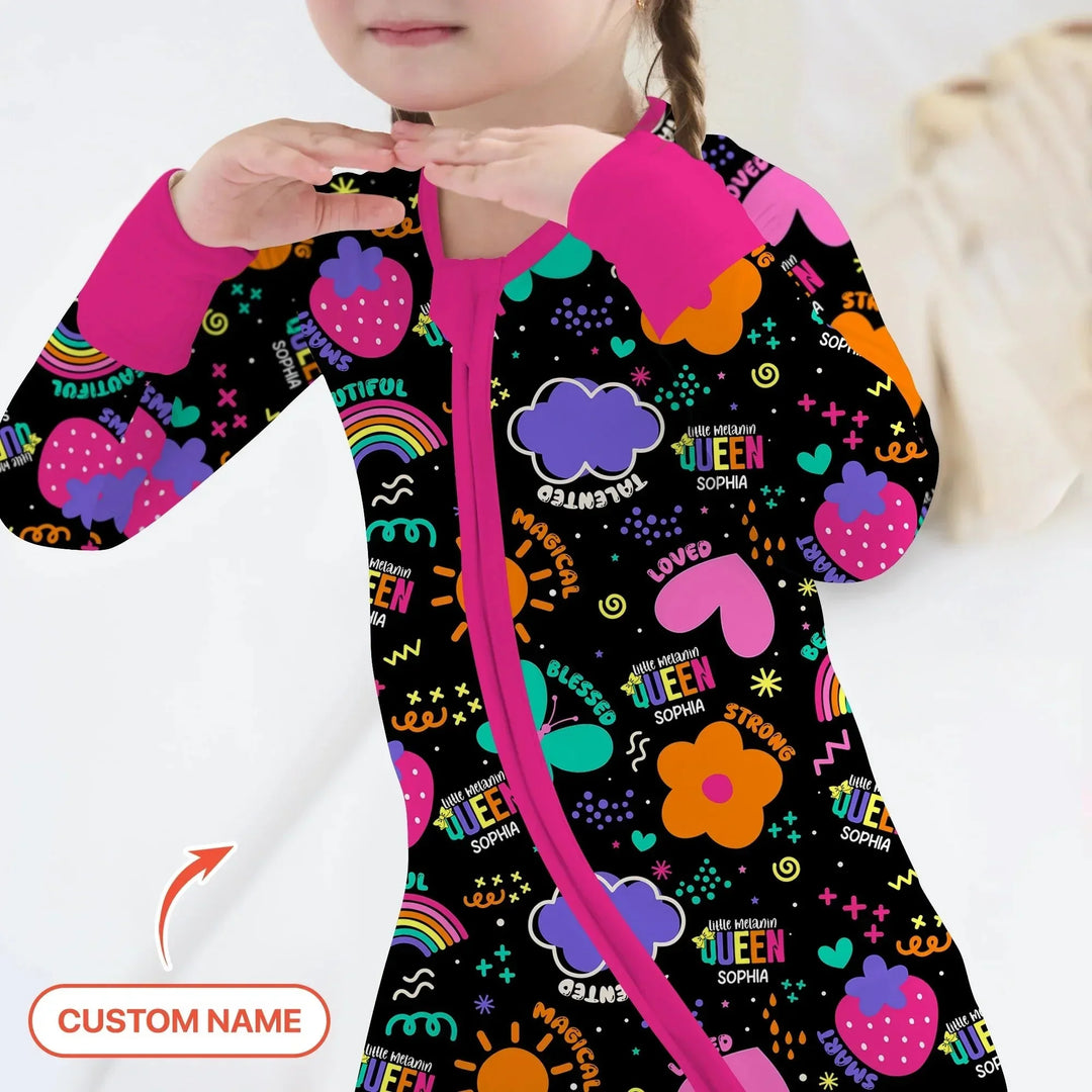 Custom Name Little Melanin Queen Convertible Zippy , Custom Name Little Melanin Queen Convertible Zippy - 0-3M
