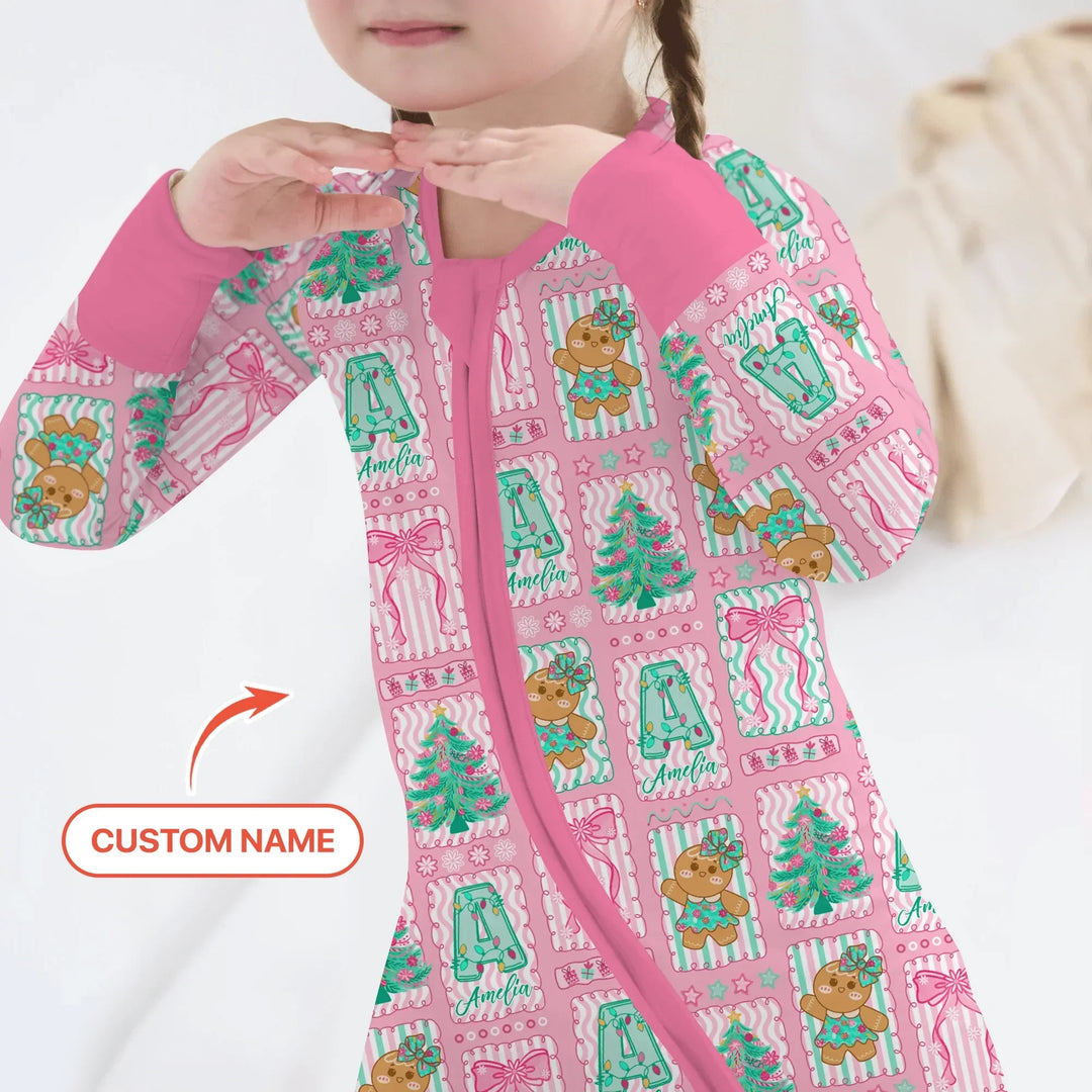 Custom Name "Merry Pink Christmas" Convertible Zippy , Custom Name "Merry Pink Christmas" Convertible Zippy - 0-3M