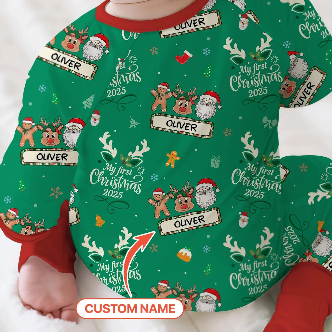 Custom Name "My Deer First's Christmas" For Boy - Convertible Zippy , Custom Name "My Deer First's Christmas" For Boy - Convertible Zippy - 0-3M