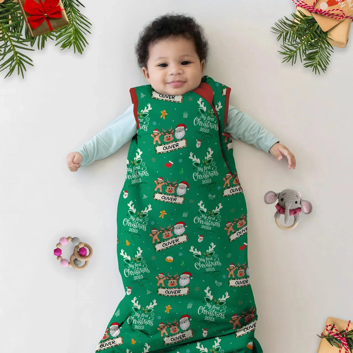 Custom Name "My Deer First's Christmas" For Boy - Sleep Bag , Custom Name "My Deer First's Christmas" For Boy - Sleep Bag - XS / 0.5 TOG