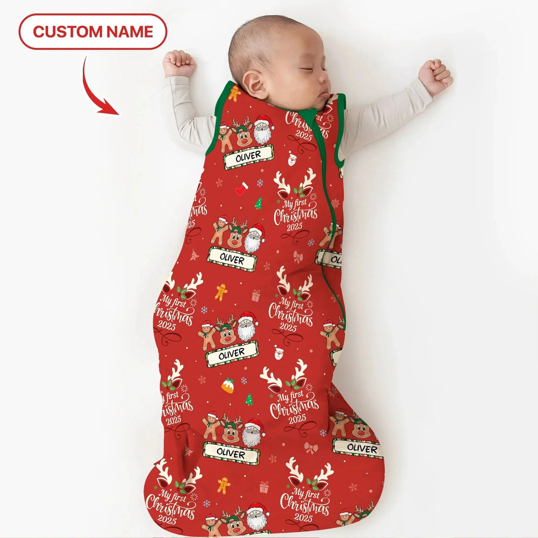 Custom Name "My Deer First's Christmas" For Boy - Sleep Bag , Custom Name "My Deer First's Christmas" For Boy - Sleep Bag - XS / 0.5 TOG