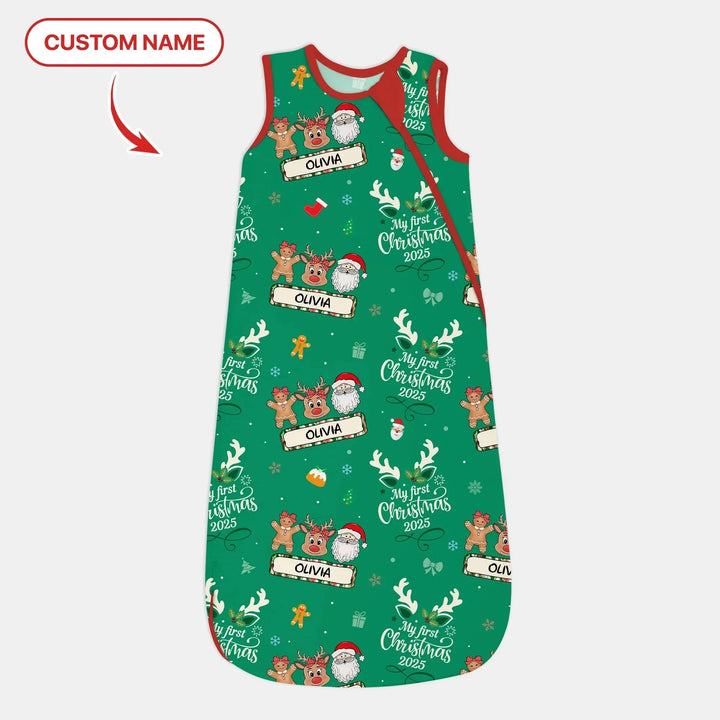 Custom Name "My Deer First's Christmas" For Girl - Sleep Bag , Custom Name "My Deer First's Christmas" For Girl - Sleep Bag - XS / 0.5 TOG