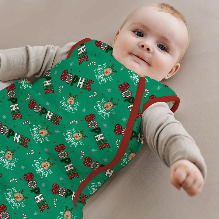 Custom Name "My First Christmas 2025" Sleep Bag , Custom Name "My First Christmas 2025" Sleep Bag - XS / 0.5 TOG
