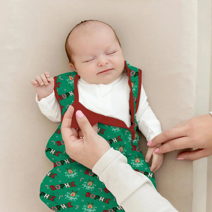 Custom Name "My First Christmas 2025" Sleep Bag , Custom Name "My First Christmas 2025" Sleep Bag - XS / 0.5 TOG
