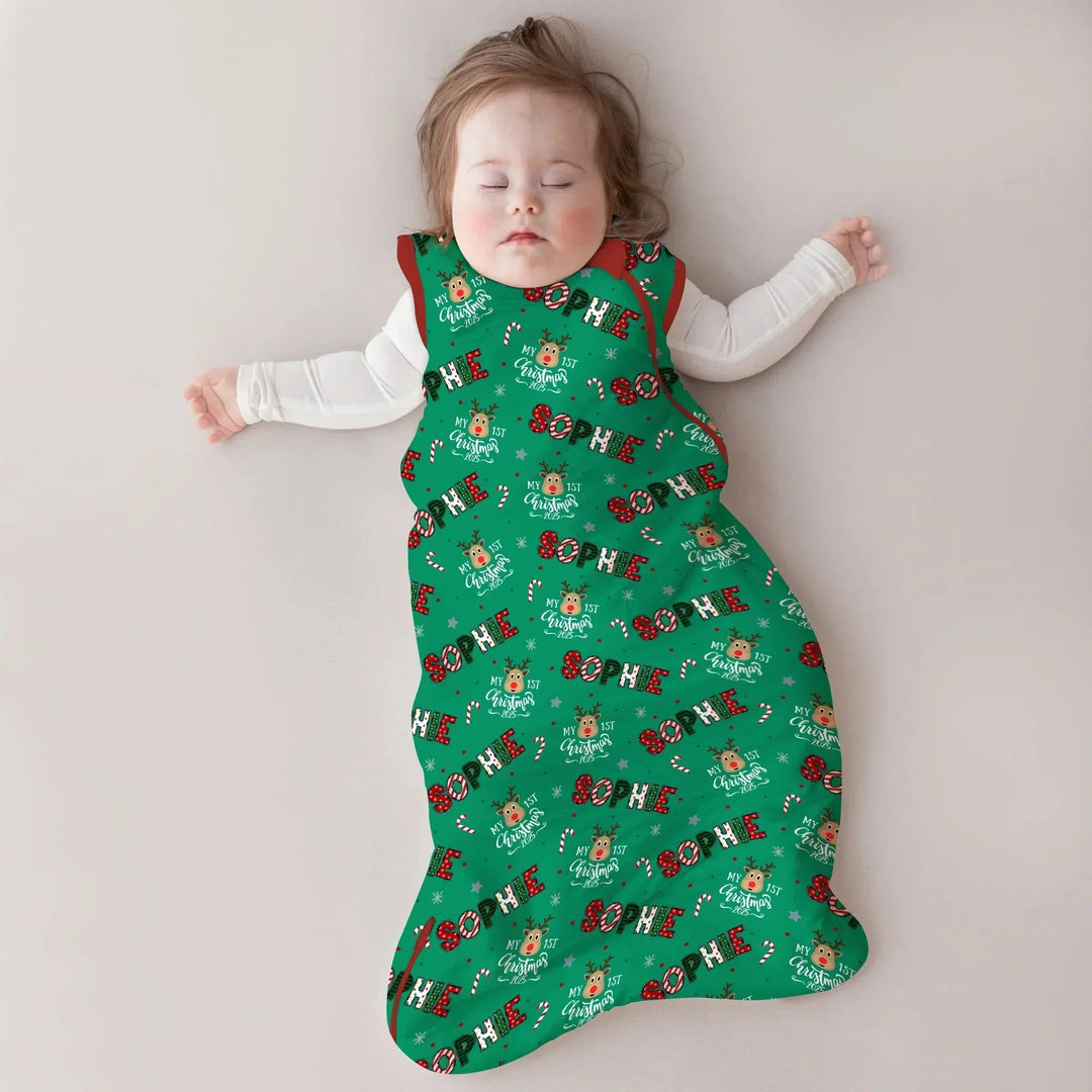 Custom Name "My First Christmas 2025" Sleep Bag , Custom Name "My First Christmas 2025" Sleep Bag - XS / 0.5 TOG