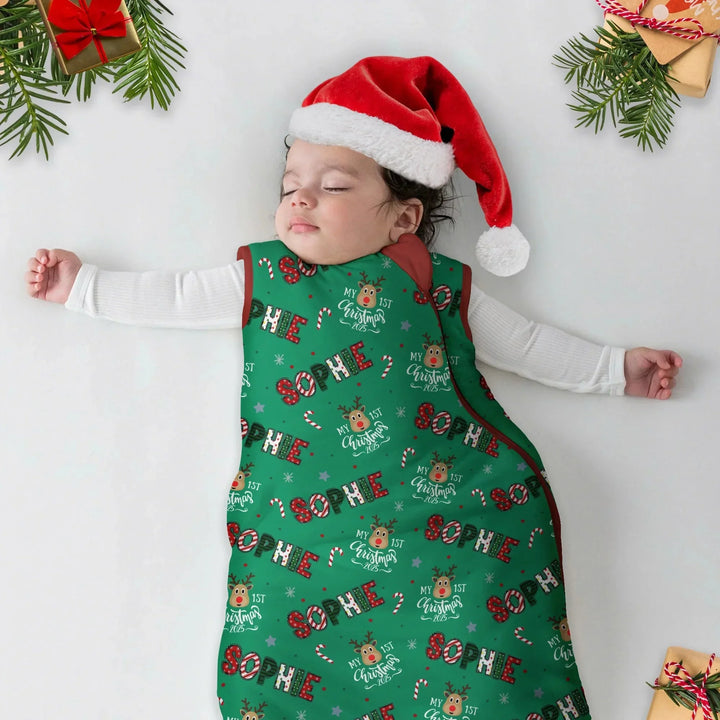 Custom Name "My First Christmas 2025" Sleep Bag , Custom Name "My First Christmas 2025" Sleep Bag - XS / 0.5 TOG