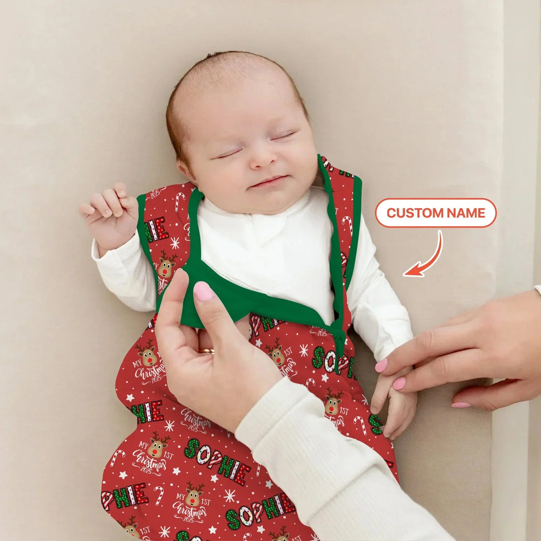 Custom Name "My First Christmas 2025" Sleep Bag , Custom Name "My First Christmas 2025" Sleep Bag - XS / 0.5 TOG