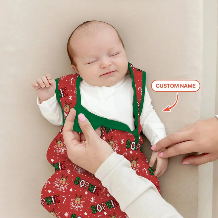 Custom Name "My First Christmas 2025" Sleep Bag , Custom Name "My First Christmas 2025" Sleep Bag - XS / 0.5 TOG
