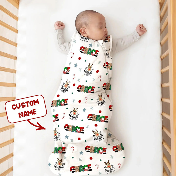Custom Name "My First Christmas 2025" - Sleep Bag (G) , Custom Name "My First Christmas 2025" - Sleep Bag (G) - XS / 0.5 TOG