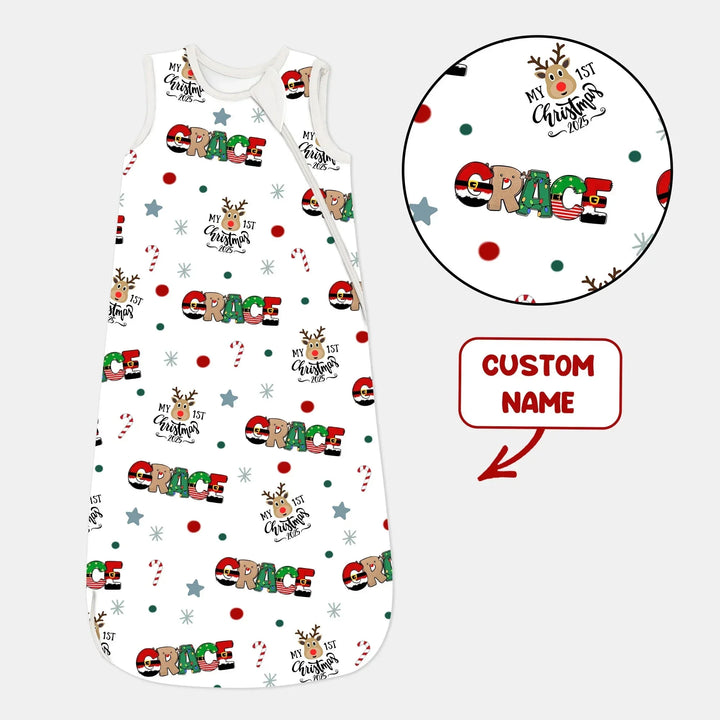 Custom Name "My First Christmas 2025" - Sleep Bag (G) , Custom Name "My First Christmas 2025" - Sleep Bag (G) - XS / 0.5 TOG