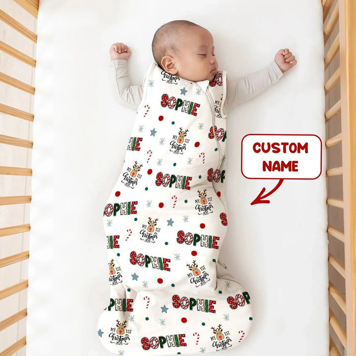 Custom Name "My First Christmas 2025" - Sleep Bag (S) , Custom Name "My First Christmas 2025" - Sleep Bag (S) - XS / 0.5 TOG