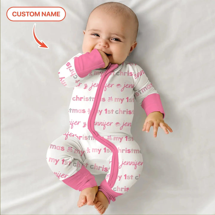 Custom Name My First Christmas Color Mood Convertible Zippy , Custom Name My First Christmas Color Mood Convertible Zippy - 0-3M