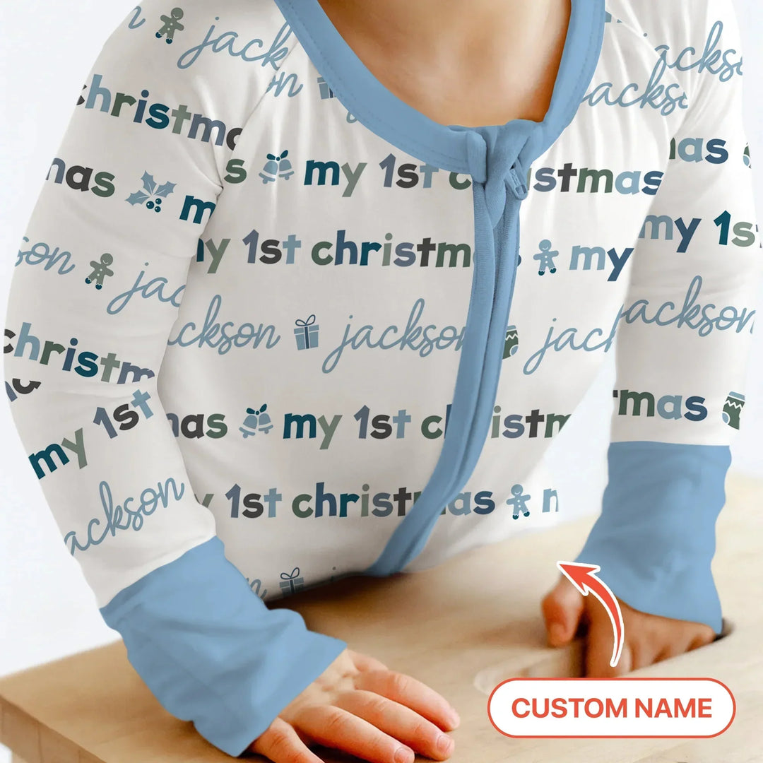Custom Name My First Christmas Color Mood Convertible Zippy , Custom Name My First Christmas Color Mood Convertible Zippy - 0-3M