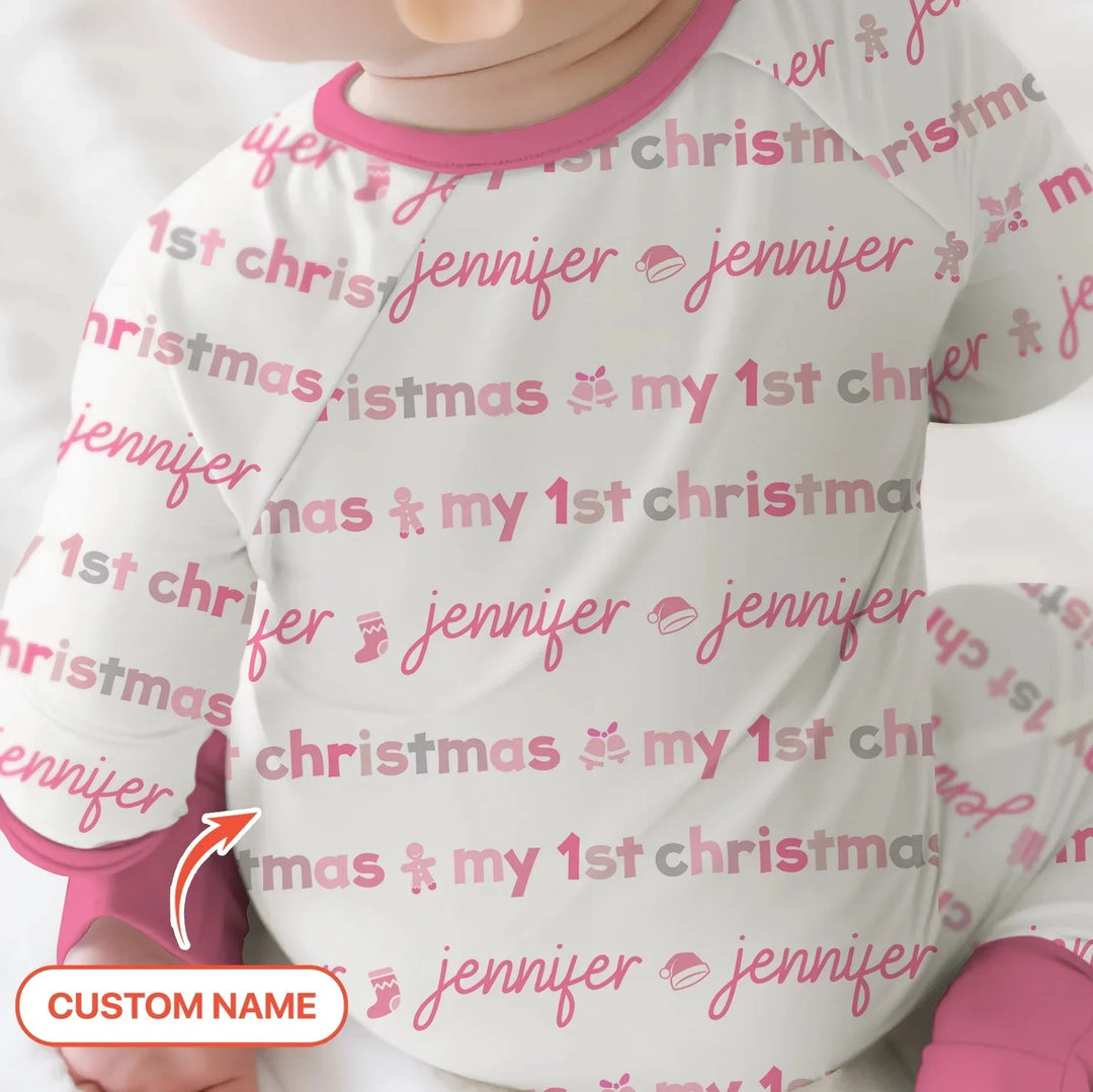 Custom Name My First Christmas Color Mood Convertible Zippy , Custom Name My First Christmas Color Mood Convertible Zippy - 0-3M