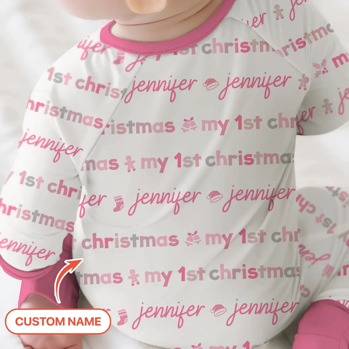 Custom Name My First Christmas Color Mood Convertible Zippy , Custom Name My First Christmas Color Mood Convertible Zippy - 0-3M
