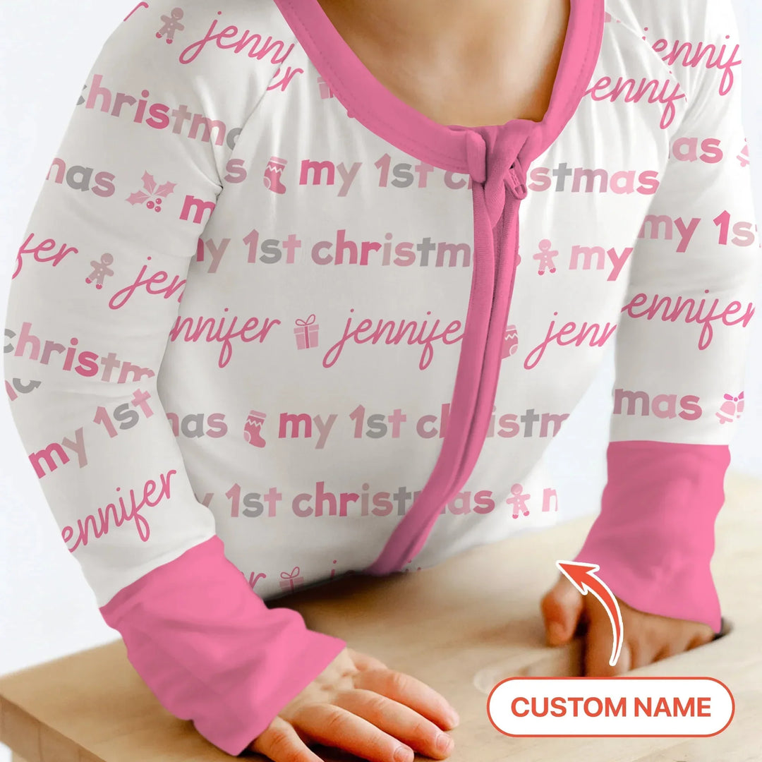 Custom Name My First Christmas Color Mood Convertible Zippy , Custom Name My First Christmas Color Mood Convertible Zippy - 0-3M