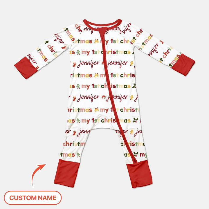 Custom Name My First Christmas Color Mood Convertible Zippy , Custom Name My First Christmas Color Mood Convertible Zippy - 0-3M