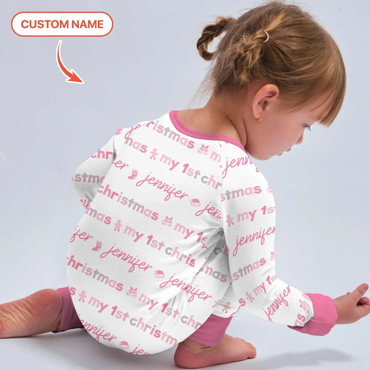 Custom Name My First Christmas Color Mood Convertible Zippy , Custom Name My First Christmas Color Mood Convertible Zippy - 0-3M