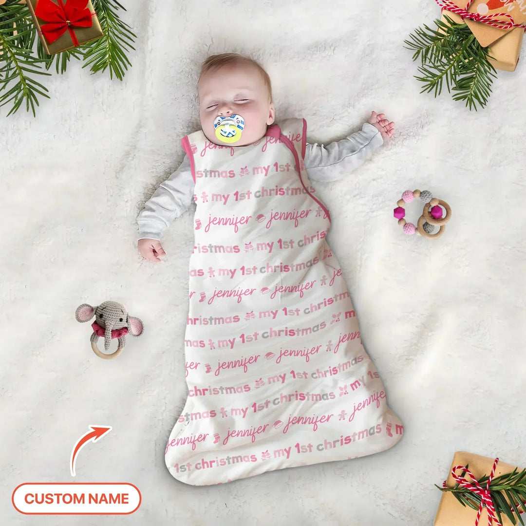 Custom Name My First Christmas Color Mood Sleep Bag , Custom Name My First Christmas Color Mood Sleep Bag - XS / 0.5 TOG