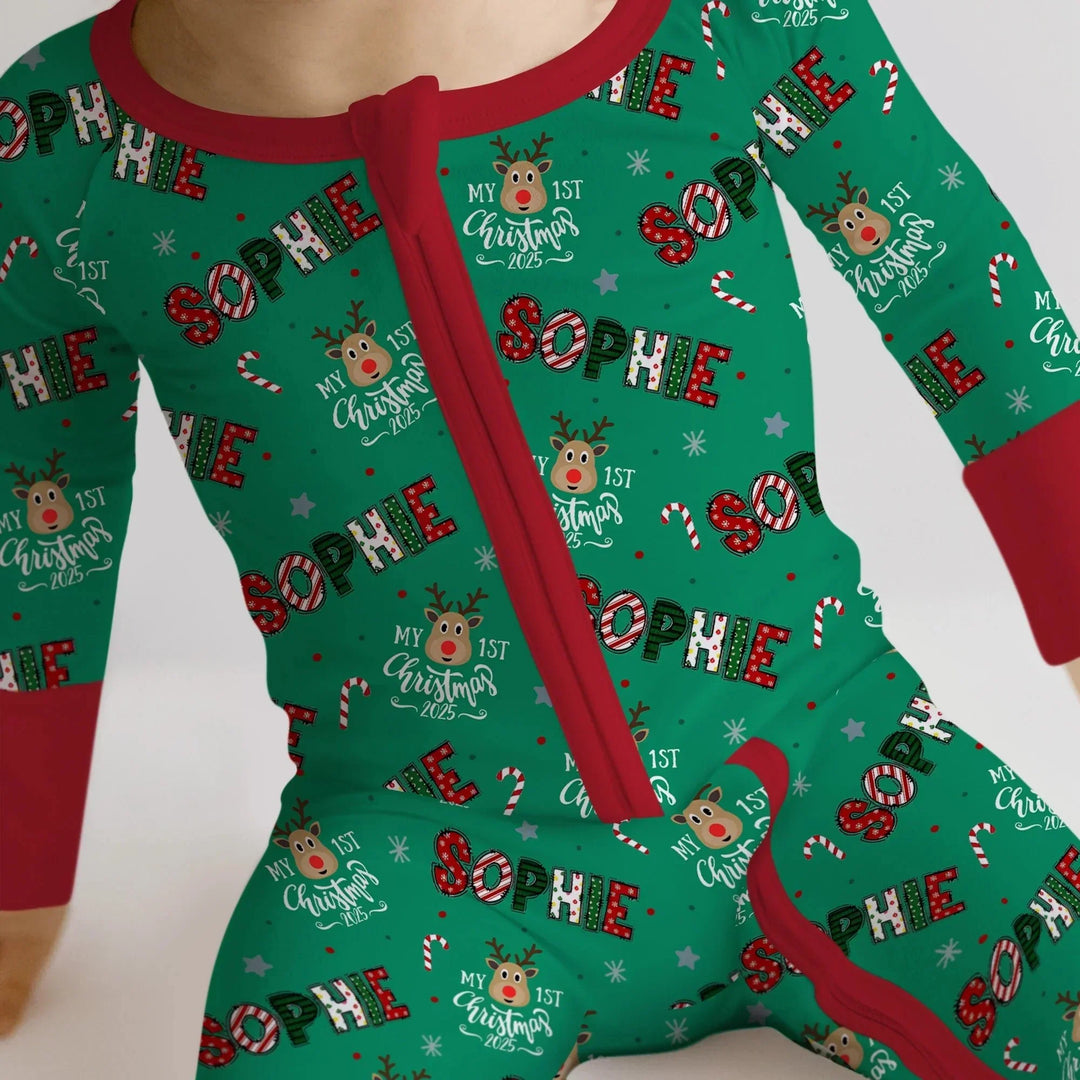 Custom Name "My First Christmas" Convertible Zippy , Custom Name "My First Christmas" Convertible Zippy - 0-3M