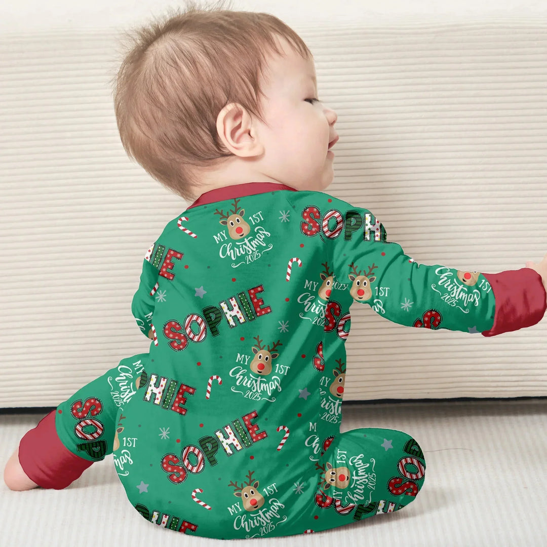 Custom Name "My First Christmas" Convertible Zippy , Custom Name "My First Christmas" Convertible Zippy - 0-3M