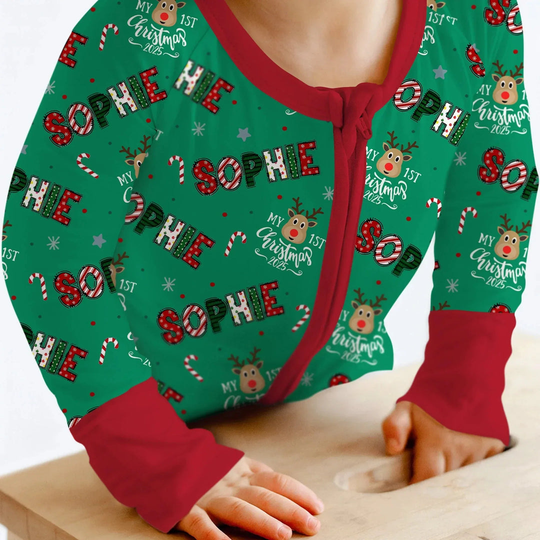 Custom Name "My First Christmas" Convertible Zippy , Custom Name "My First Christmas" Convertible Zippy - 0-3M