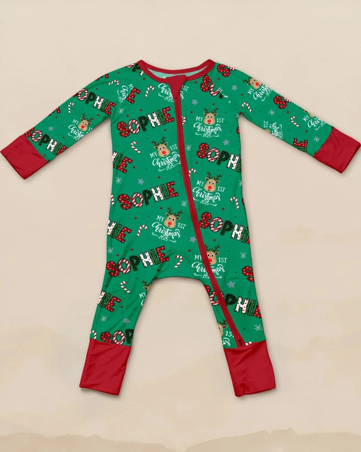 Custom Name "My First Christmas" Convertible Zippy , Custom Name "My First Christmas" Convertible Zippy - 0-3M