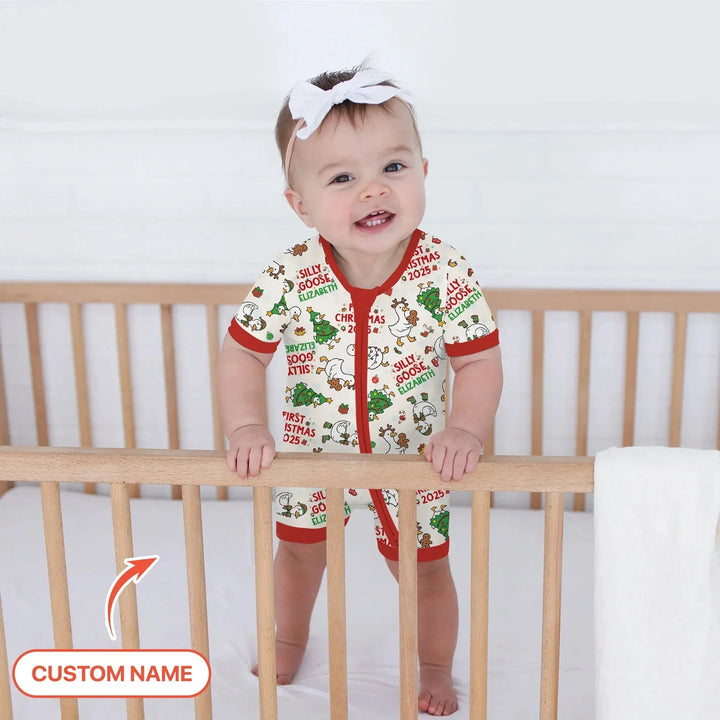 Custom Name "Silly Goose" Shorty Zippy , Custom Name "Silly Goose" Shorty Zippy - 0-3M