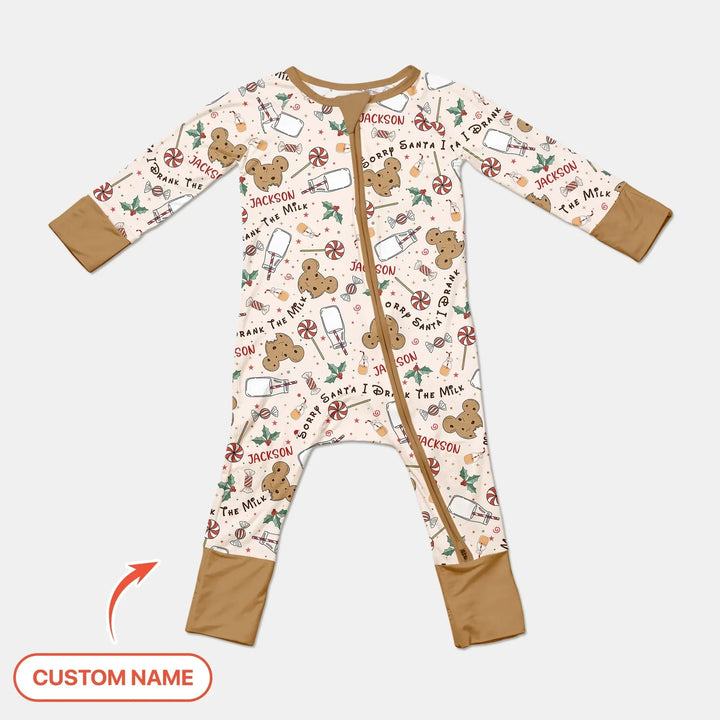 Custom Name Sorry Santa I Drank The Milk Convertible Zippy , Custom Name Sorry Santa I Drank The Milk Convertible Zippy - 0-3M