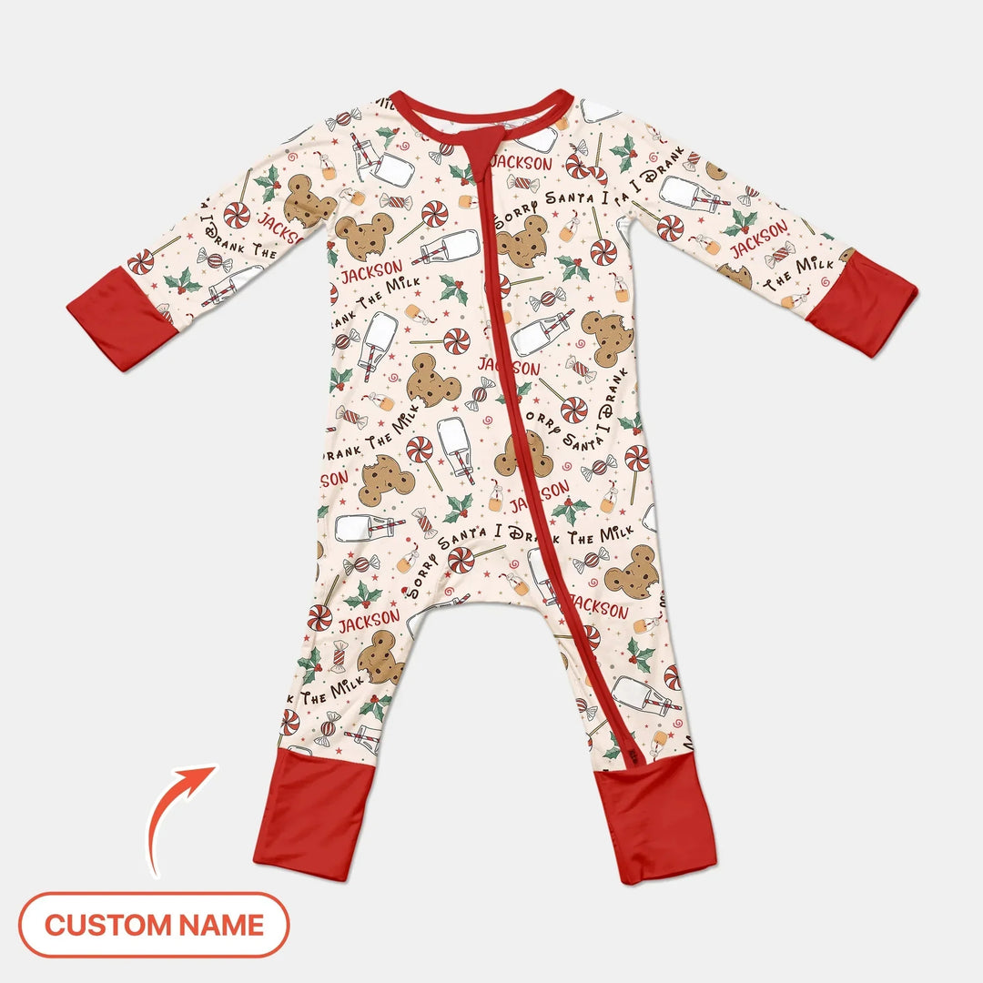 Custom Name Sorry Santa I Drank The Milk Convertible Zippy , Custom Name Sorry Santa I Drank The Milk Convertible Zippy - 0-3M
