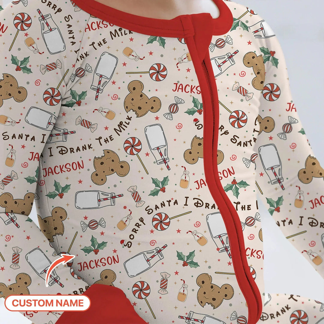 Custom Name Sorry Santa I Drank The Milk Convertible Zippy , Custom Name Sorry Santa I Drank The Milk Convertible Zippy - 0-3M