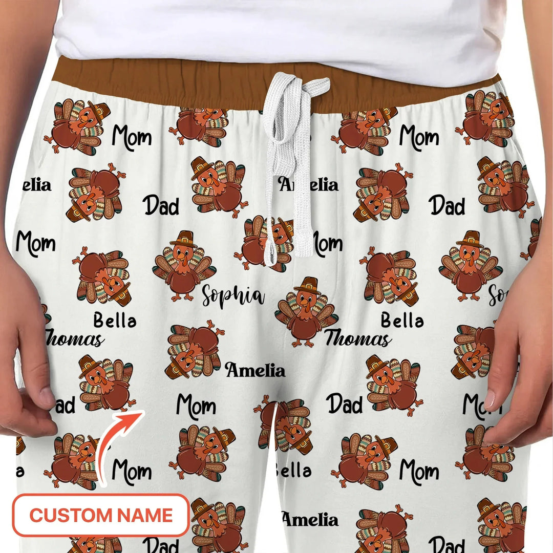 Custom Name Thanksgiving Family Matching Men's Pajama Set , Custom Name Thanksgiving Family Matching Men's Pajama Set - Only Shirt / XS