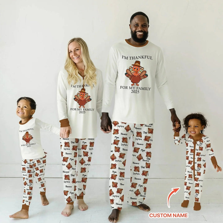 Custom Name Thanksgiving Family Matching Shorty Zippy , Custom Name Thanksgiving Family Matching Shorty Zippy - 0-3M
