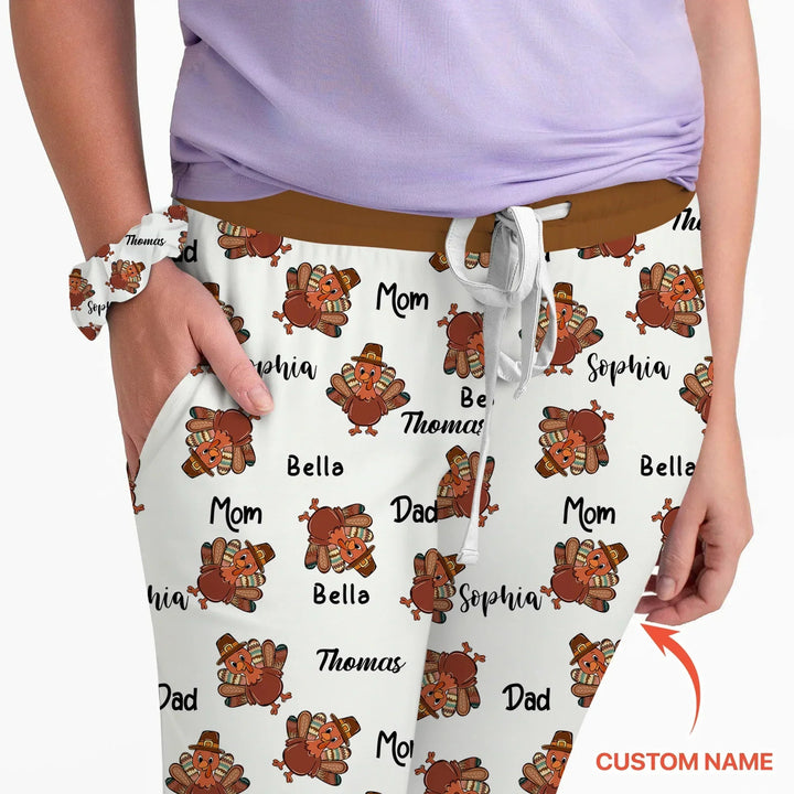 Custom Name Thanksgiving Family Matching Women Pajama Set , Custom Name Thanksgiving Family Matching Women Pajama Set - Only Shirt / S