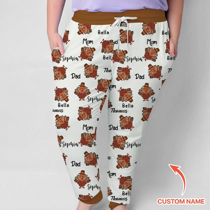 Custom Name Thanksgiving Family Matching Women Pajama Set , Custom Name Thanksgiving Family Matching Women Pajama Set - Only Shirt / S